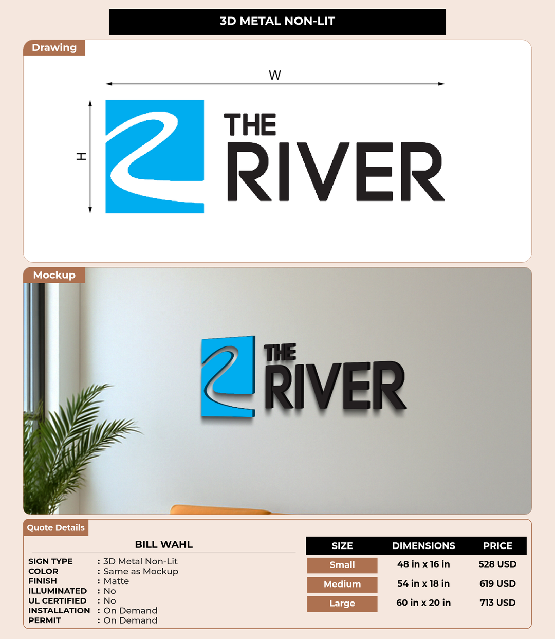 CUSTOM MOCKUP SIGN FOR Bill Wahl