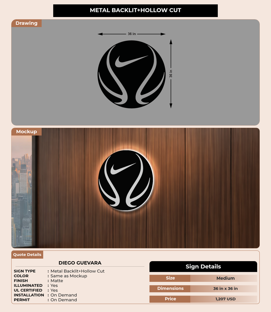 CUSTOM MOCKUP SIGN FOR DIEGO GUEVARA