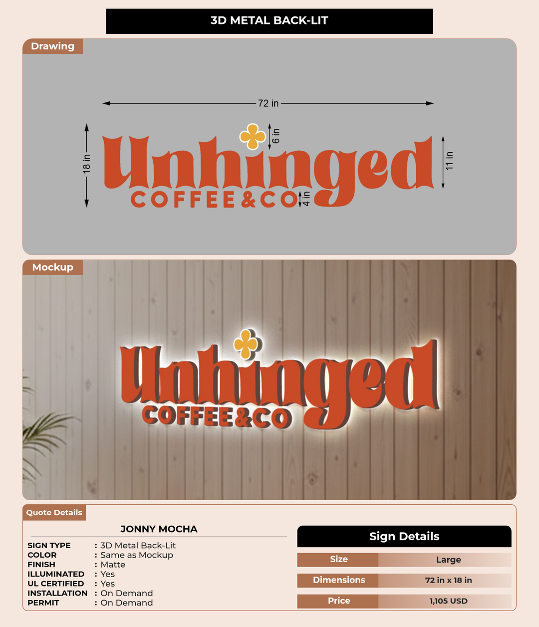 CUSTOM MOCKUP SIGN FOR Jonny Mocha
