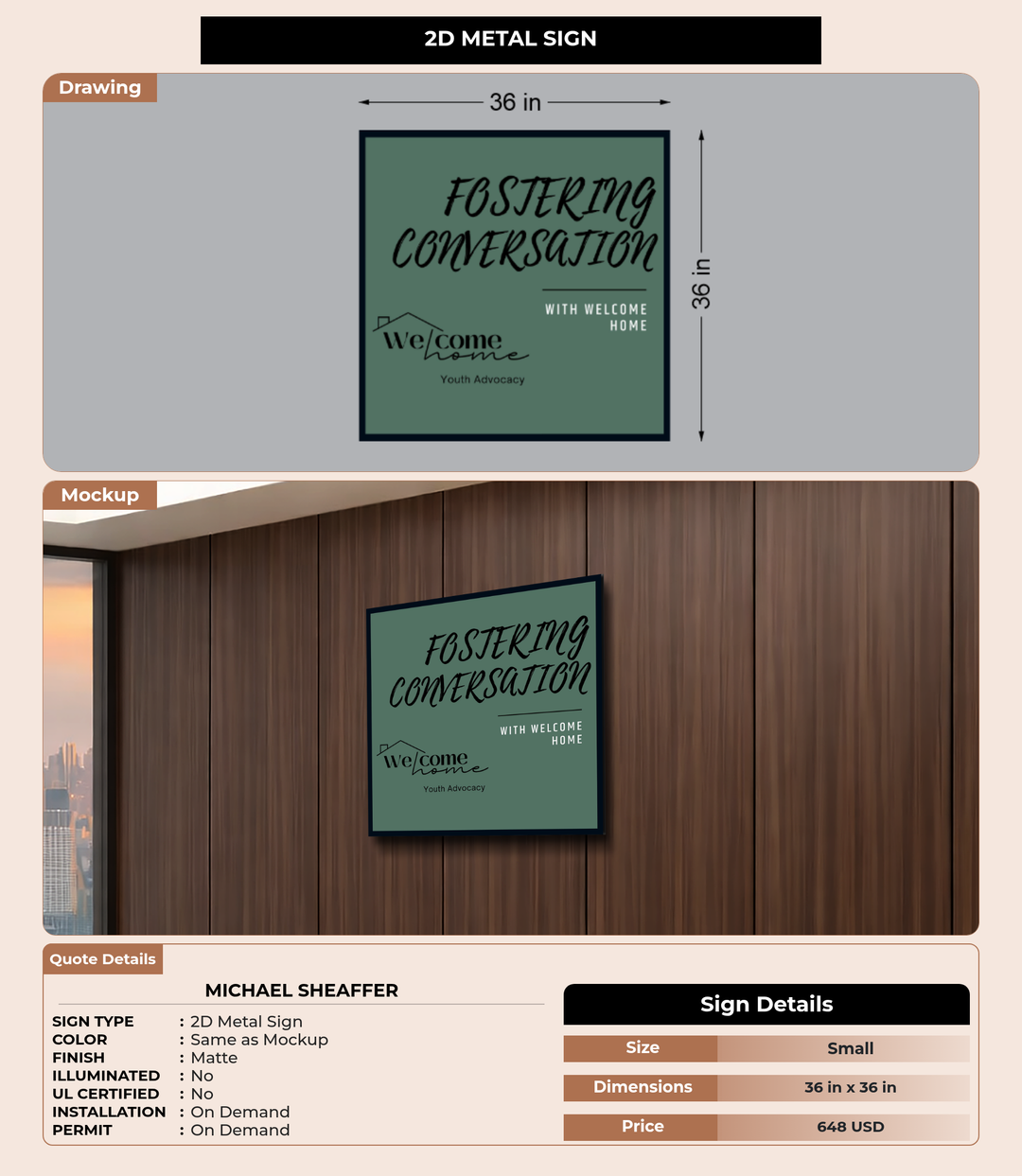 CUSTOM MOCKUP SIGN FOR Michael Sheaffer