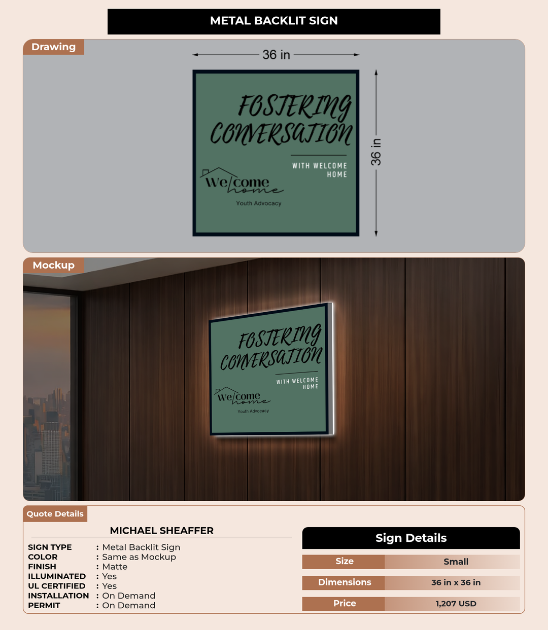 CUSTOM MOCKUP SIGN FOR Michael Sheaffer