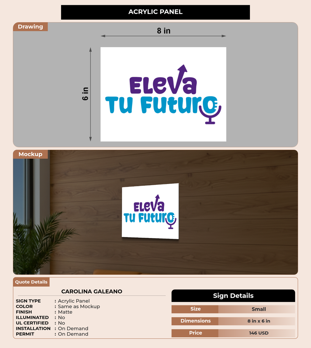 CUSTOM MOCKUP SIGN FOR Carolina Galeano
