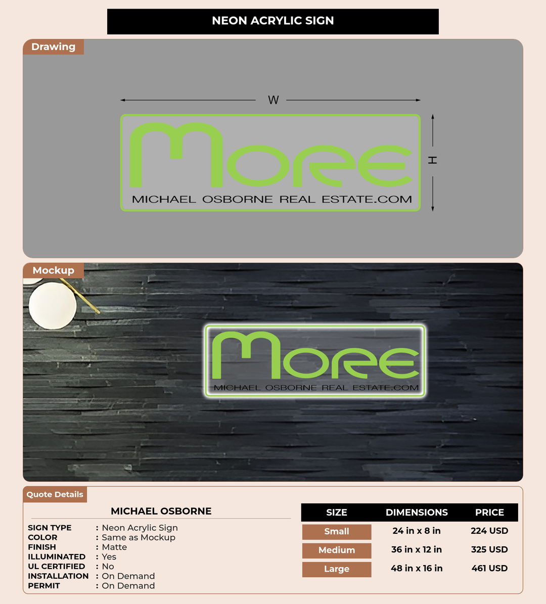 CUSTOM MOCKUP SIGN FOR Michael Osborne