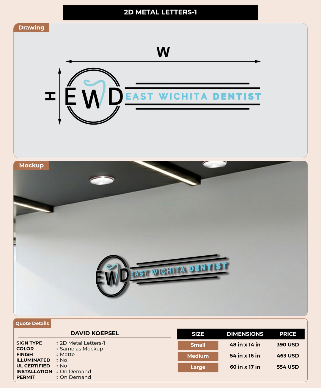 CUSTOM MOCKUP SIGN FOR David Koepsel