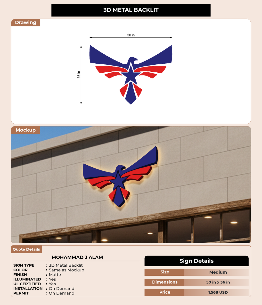 CUSTOM MOCKUP SIGN FOR Mohammad J Alam