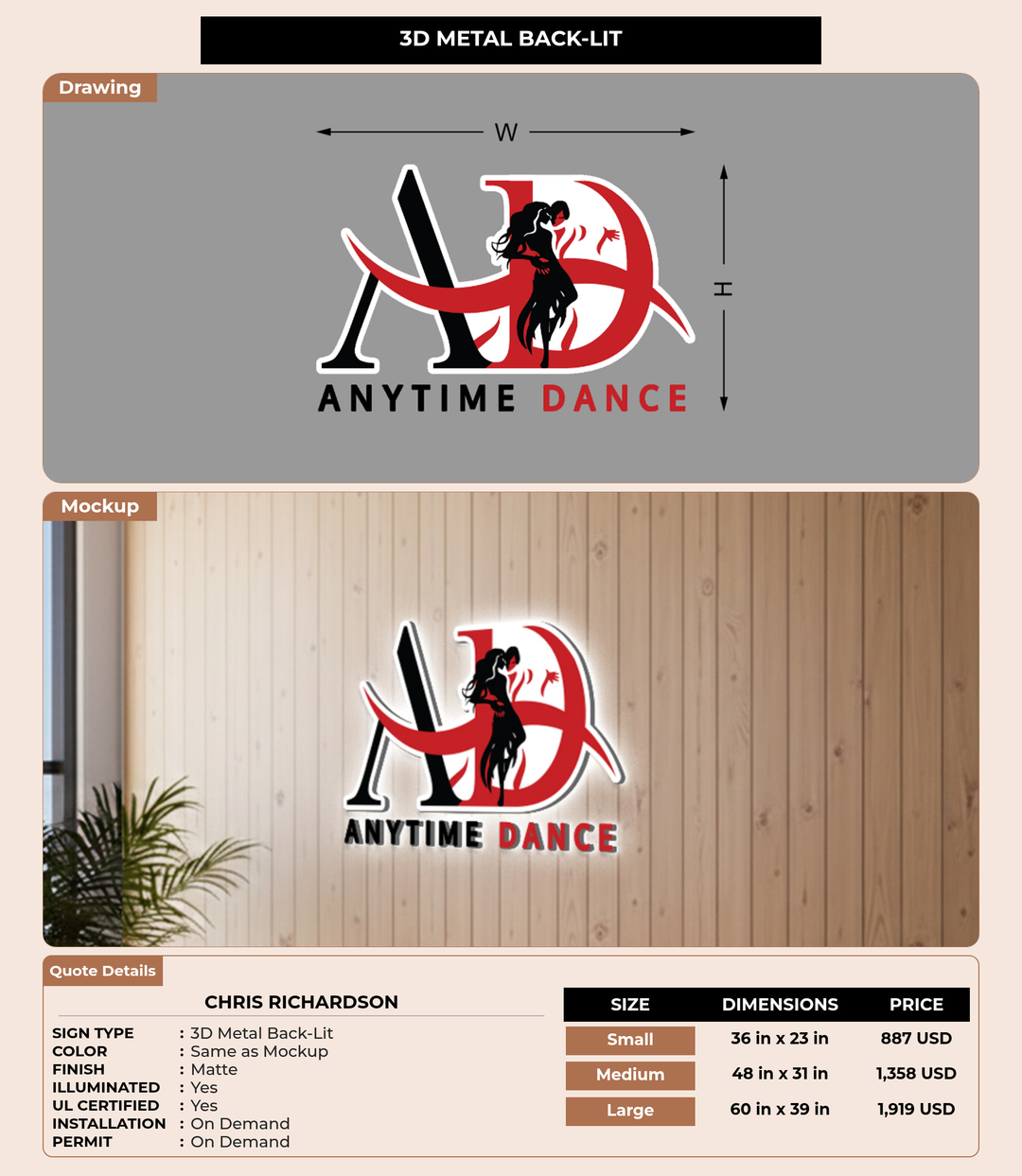CUSTOM MOCKUP SIGN FOR chris richardson