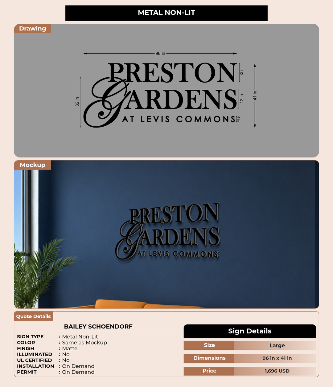 CUSTOM MOCKUP SIGN FOR Bailey Schoendorf