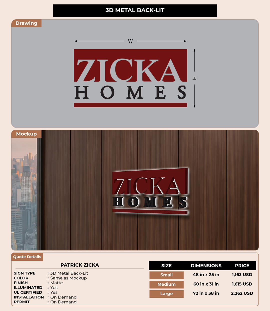 CUSTOM MOCKUP SIGN FOR Patrick Zicka