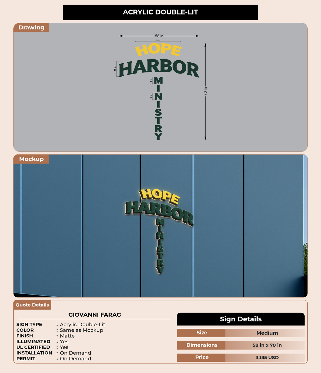 CUSTOM MOCKUP SIGN FOR Giovanni Farag
