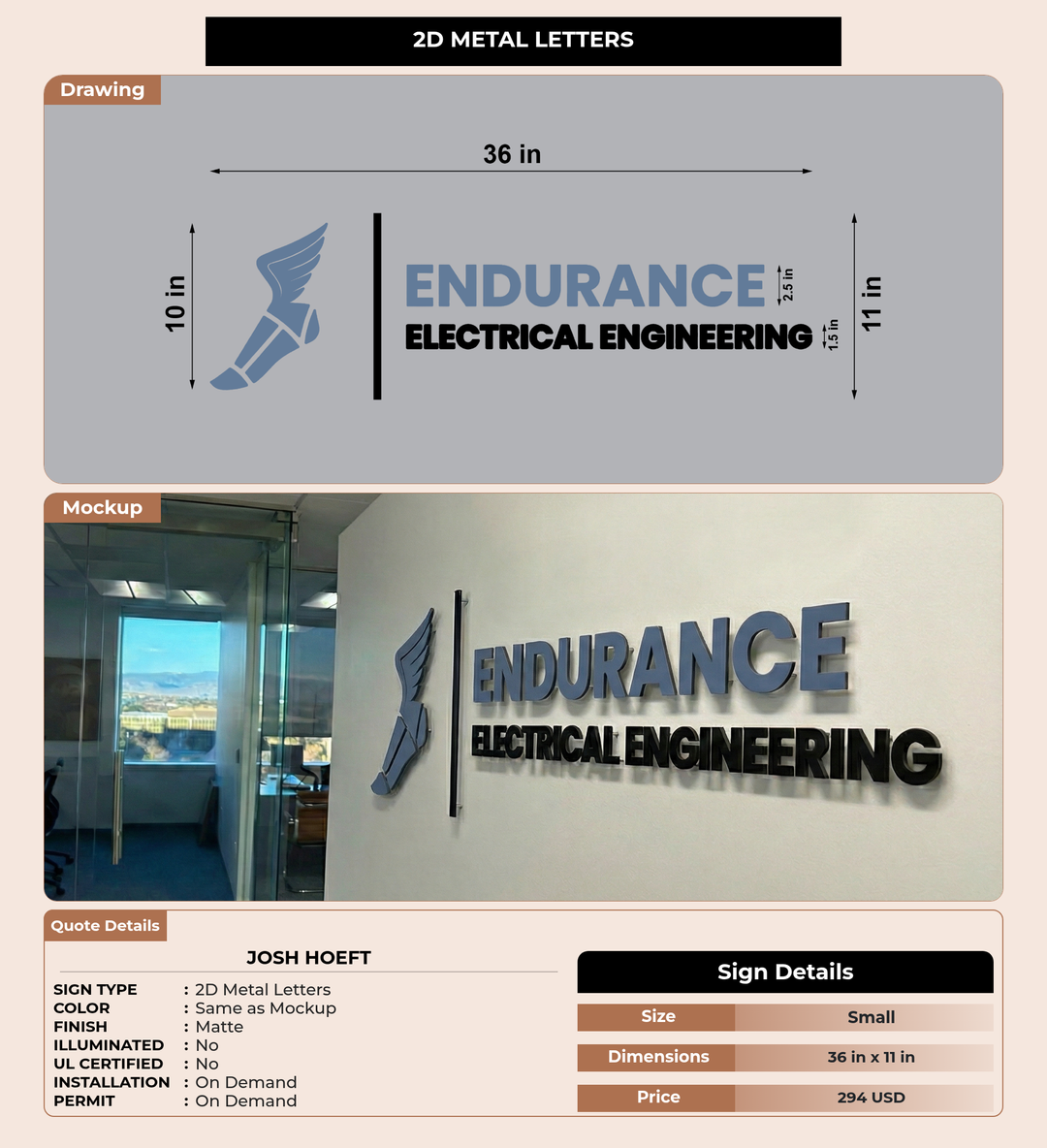 CUSTOM MOCKUP SIGN FOR Josh Hoeft
