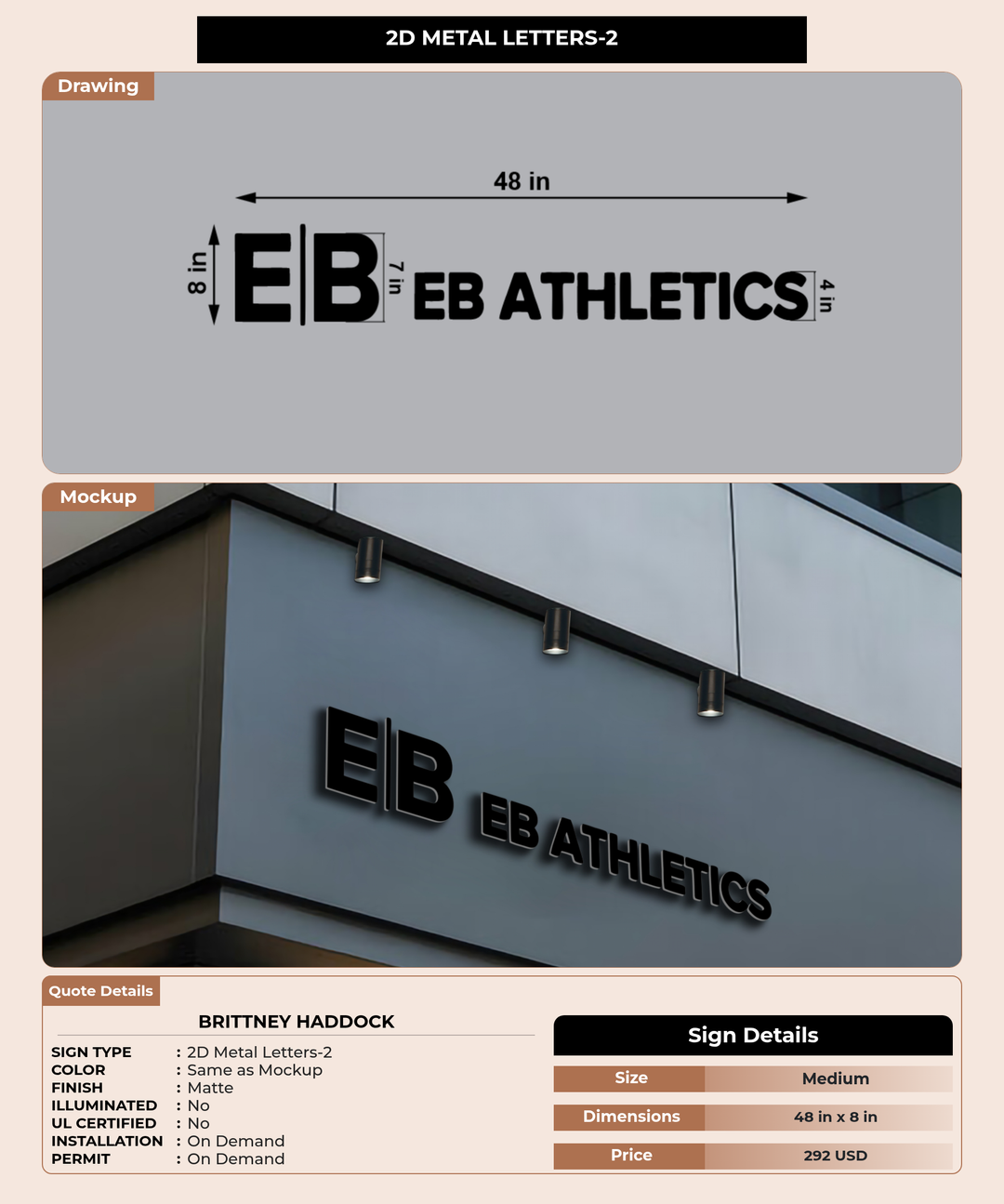CUSTOM MOCKUP SIGN FOR Brittney Haddock