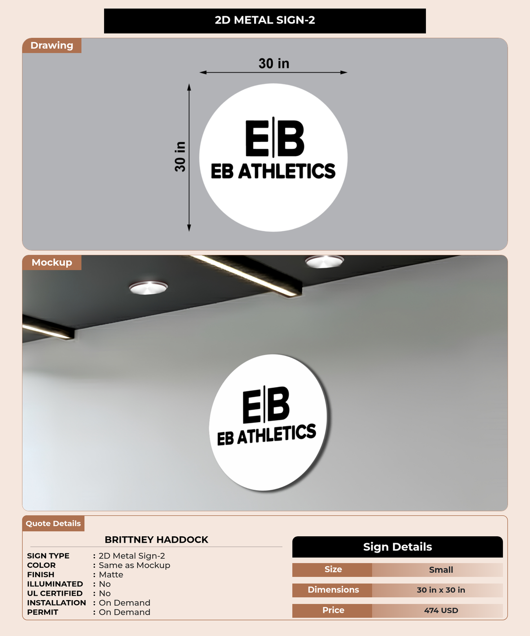 CUSTOM MOCKUP SIGN FOR Brittney Haddock