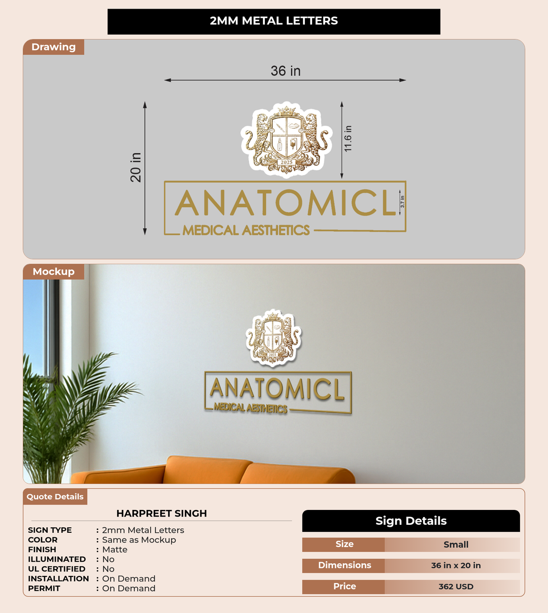 CUSTOM MOCKUP SIGN FOR Harpreet Singh