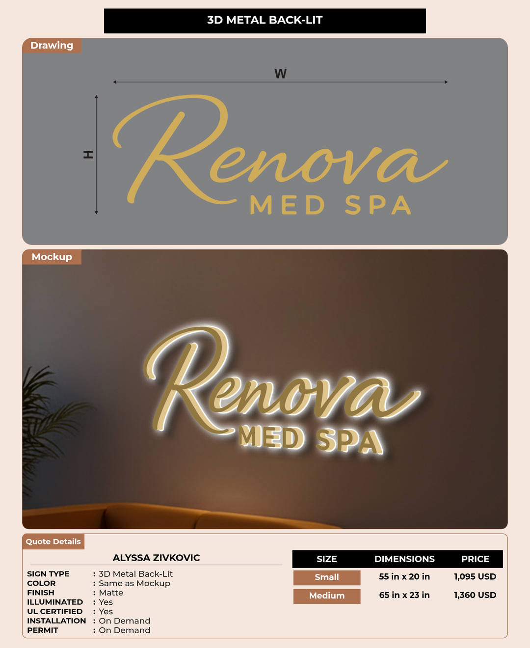 CUSTOM MOCKUP SIGN FOR Alyssa Zivkovic