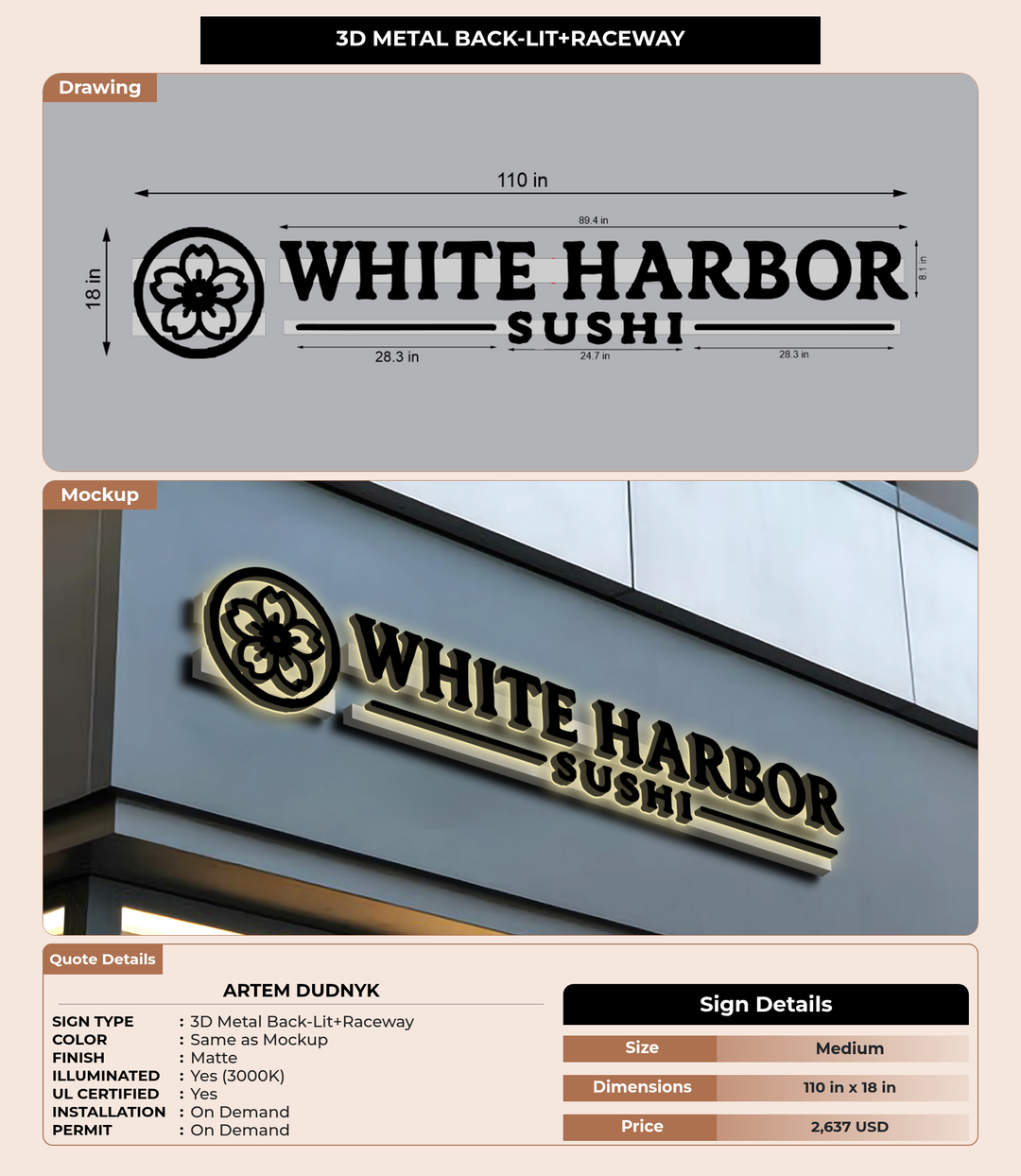 CUSTOM MOCKUP SIGN FOR Artem Dudnyk