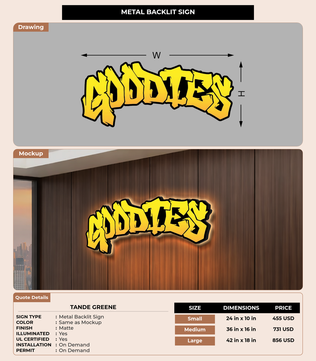 CUSTOM MOCKUP SIGN FOR Tande Greene
