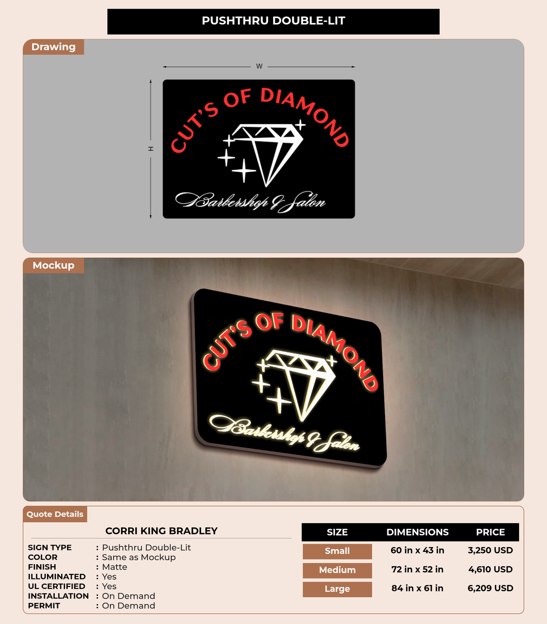 CUSTOM MOCKUP SIGN FOR Corri King Bradley