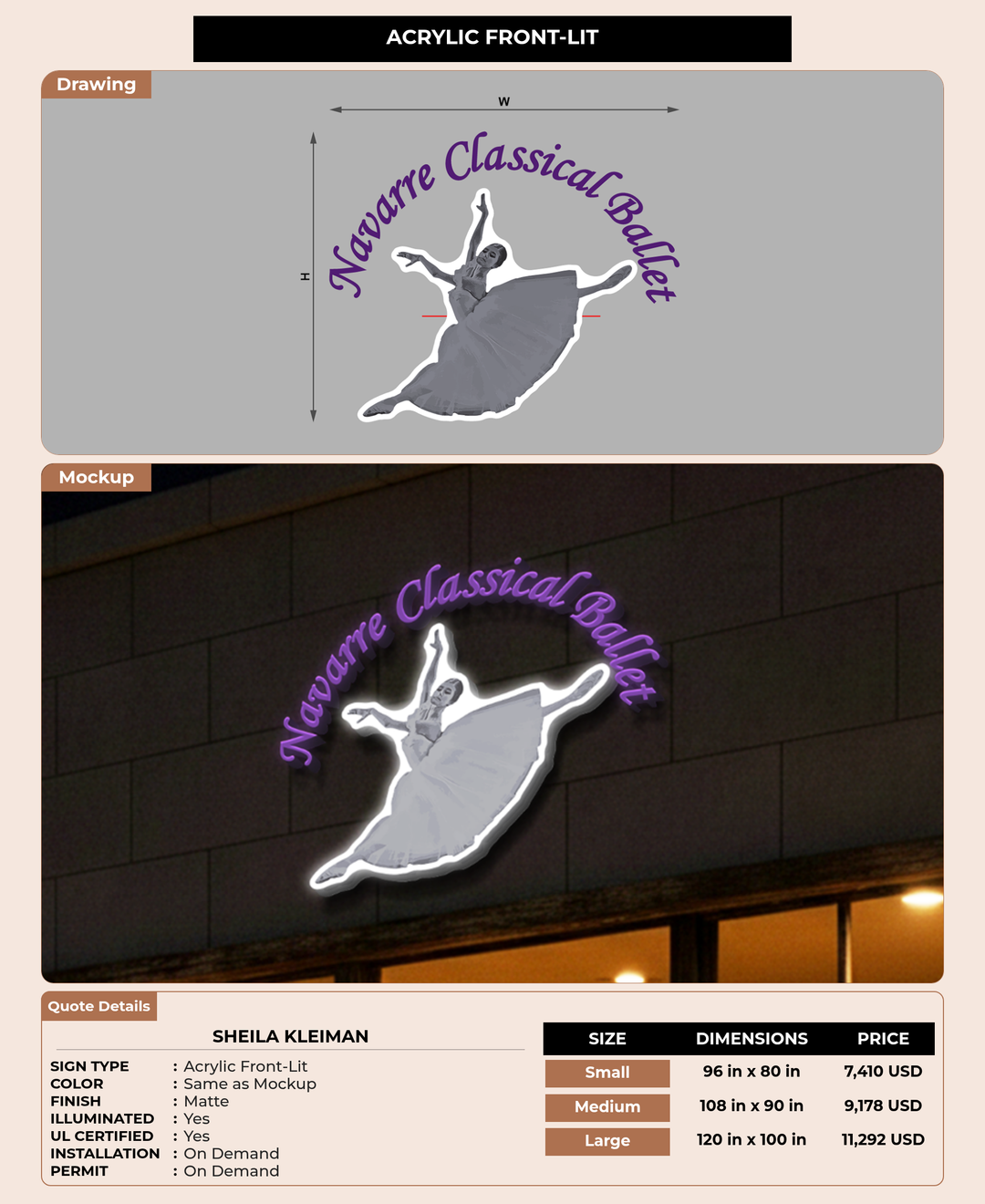 CUSTOM MOCKUP SIGN FOR Sheila Kleiman