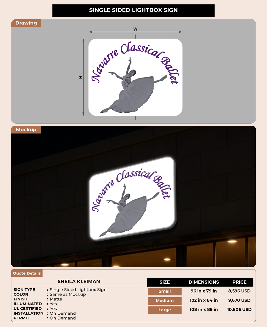 CUSTOM MOCKUP SIGN FOR Sheila Kleiman