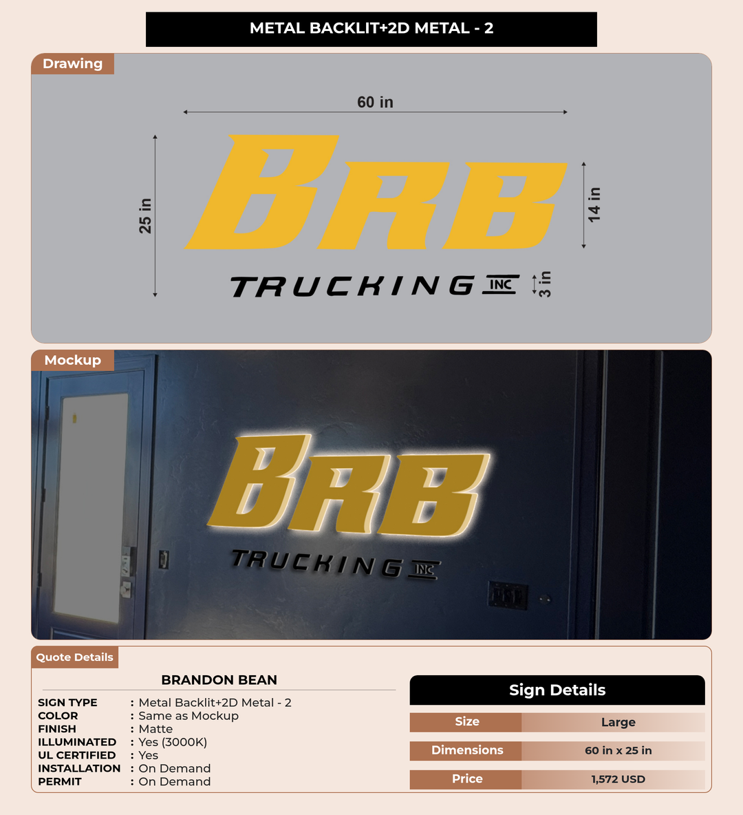 CUSTOM MOCKUP SIGN FOR Brandon Bean