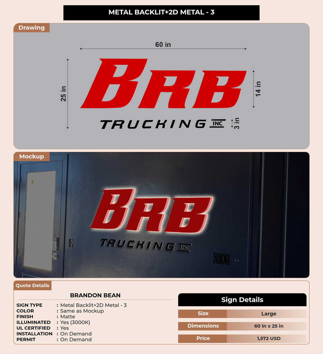 CUSTOM MOCKUP SIGN FOR Brandon Bean