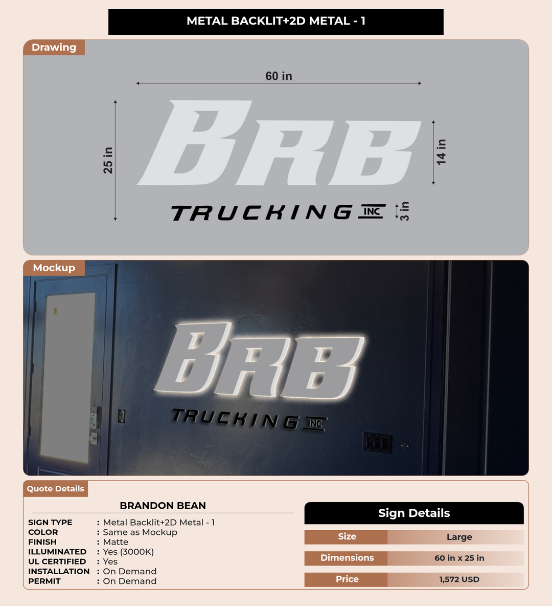 CUSTOM MOCKUP SIGN FOR Brandon Bean