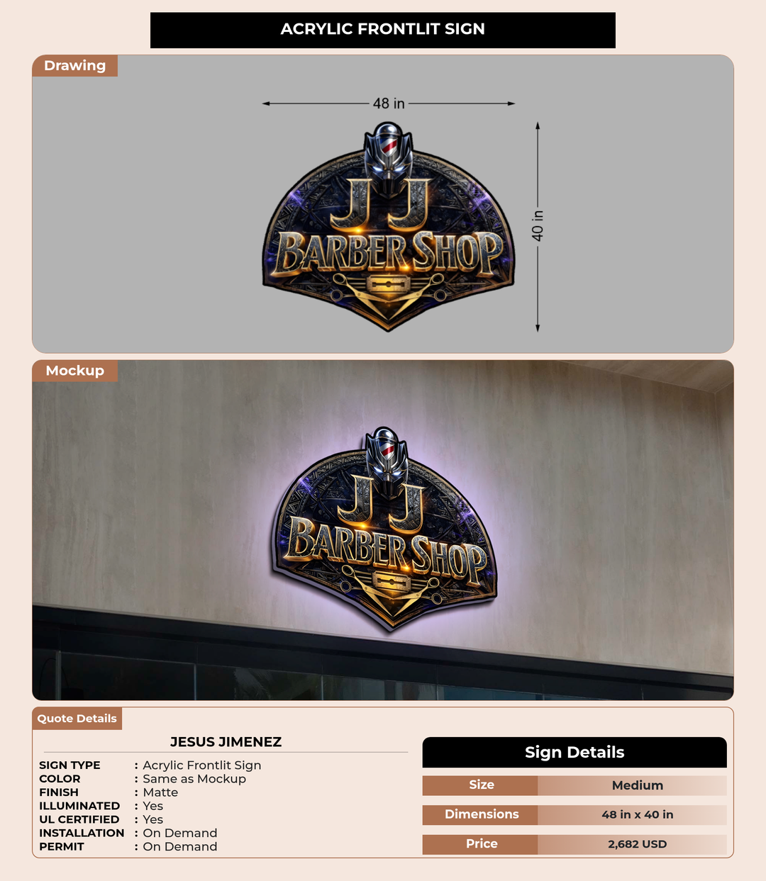 CUSTOM MOCKUP SIGN FOR Jesus Jimenez