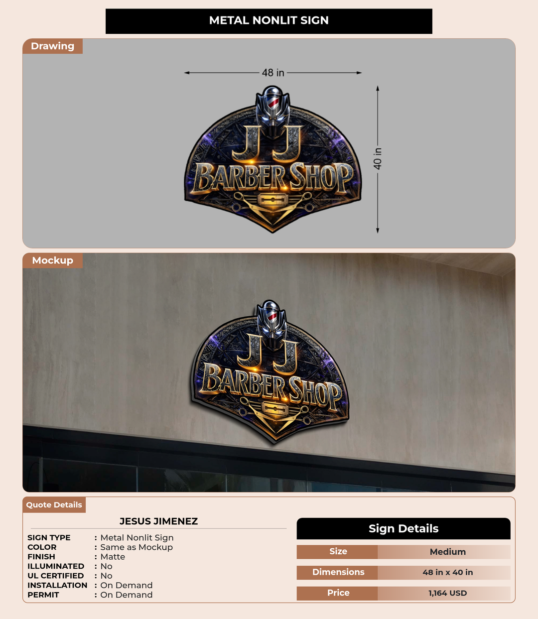 CUSTOM MOCKUP SIGN FOR Jesus Jimenez