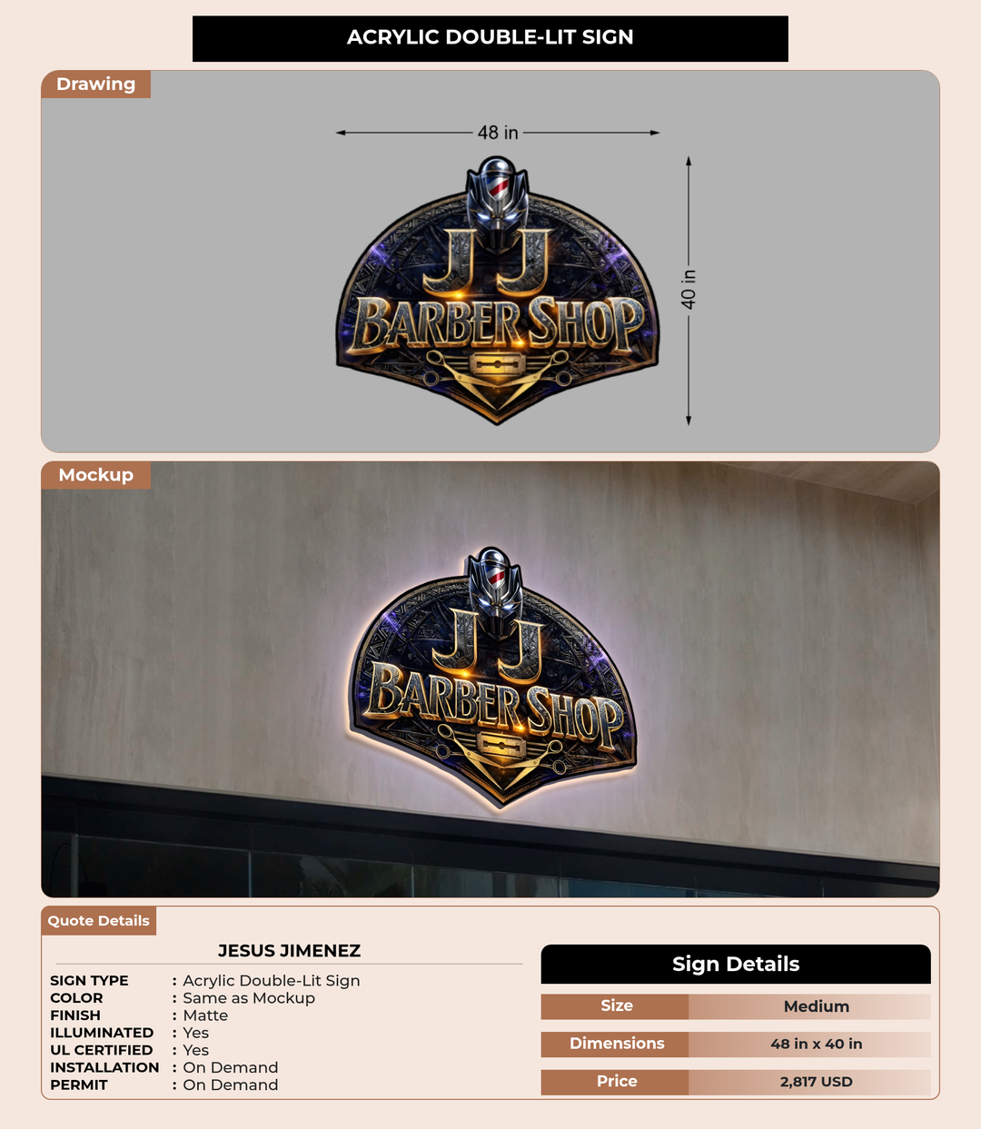 CUSTOM MOCKUP SIGN FOR Jesus Jimenez