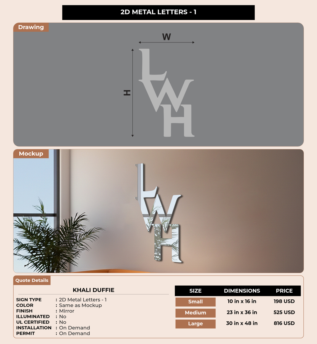 CUSTOM MOCKUP SIGN FOR Khali Duffie