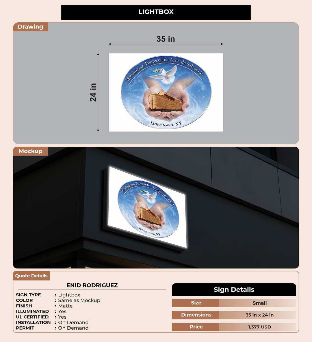 CUSTOM MOCKUP SIGN FOR Enid Rodriguez
