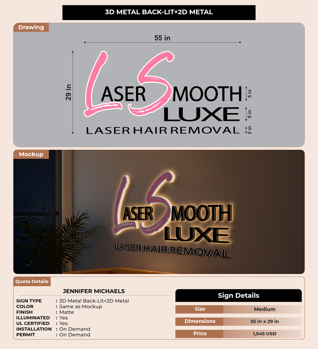 CUSTOM MOCKUP SIGN FOR Jennifer Michaels