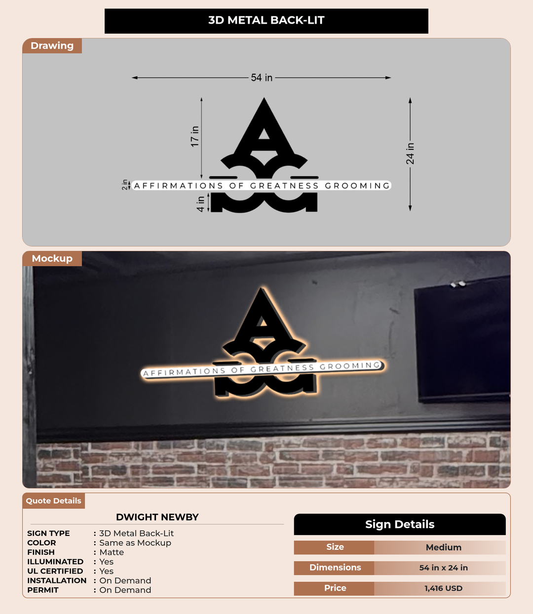 CUSTOM MOCKUP SIGN FOR Dwight Newby