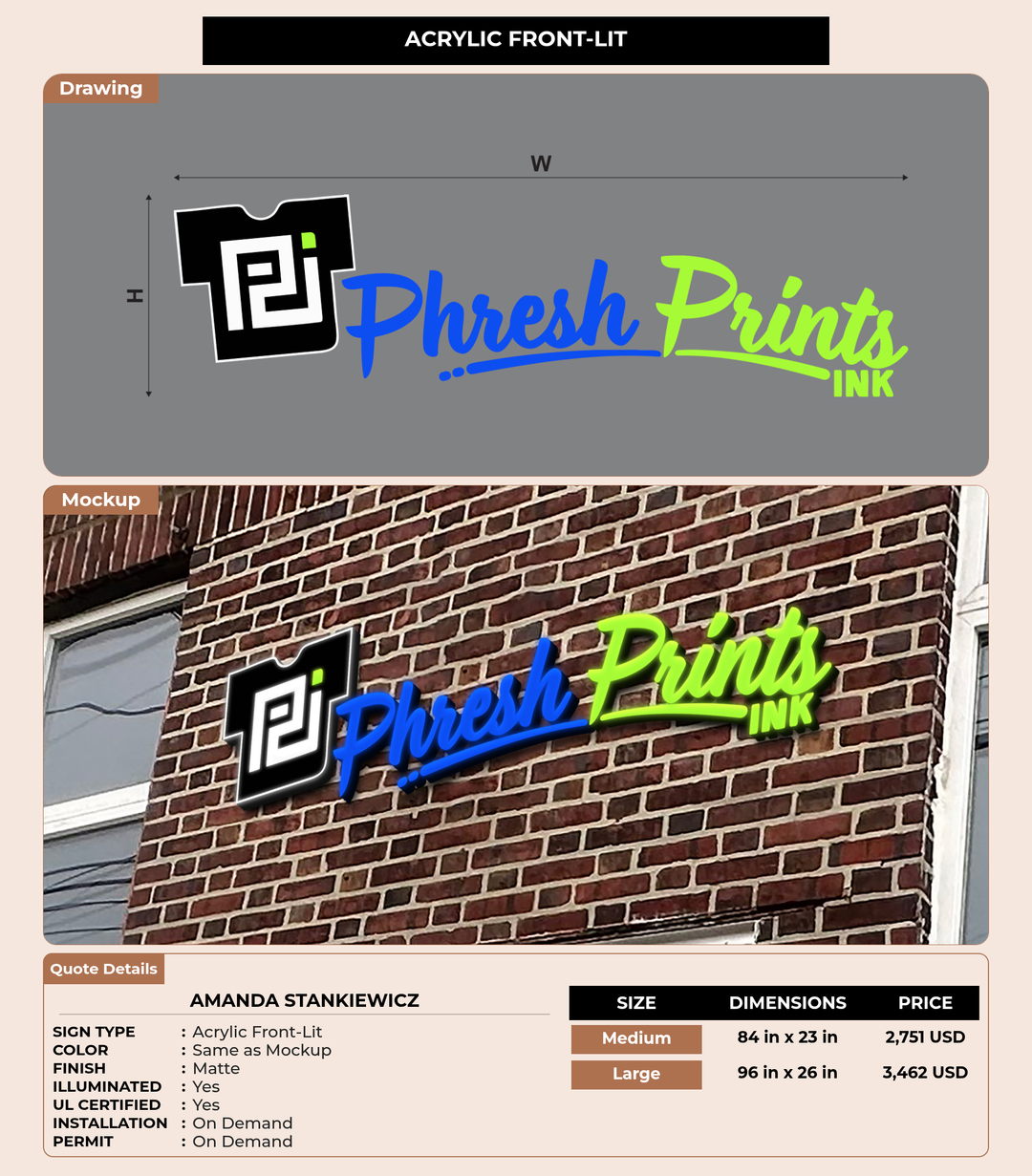CUSTOM MOCKUP SIGN FOR Amanda Stankiewicz