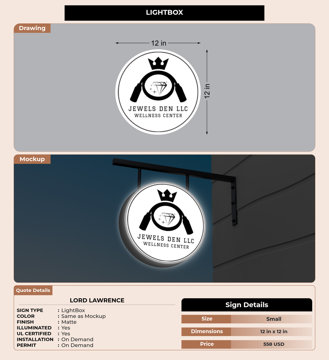 CUSTOM MOCKUP SIGN FOR Lord lawrence