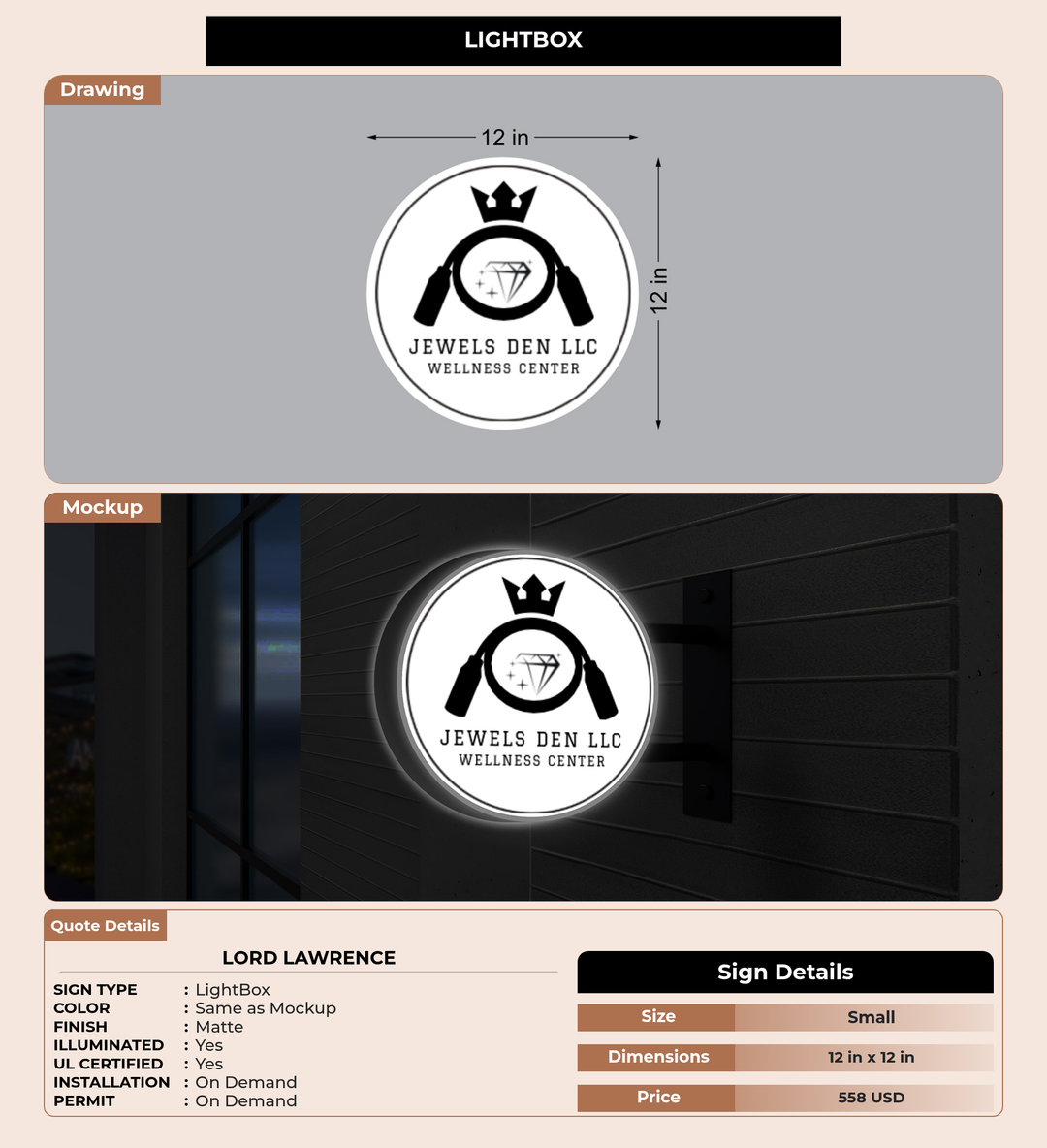 CUSTOM MOCKUP SIGN FOR Lord lawrence