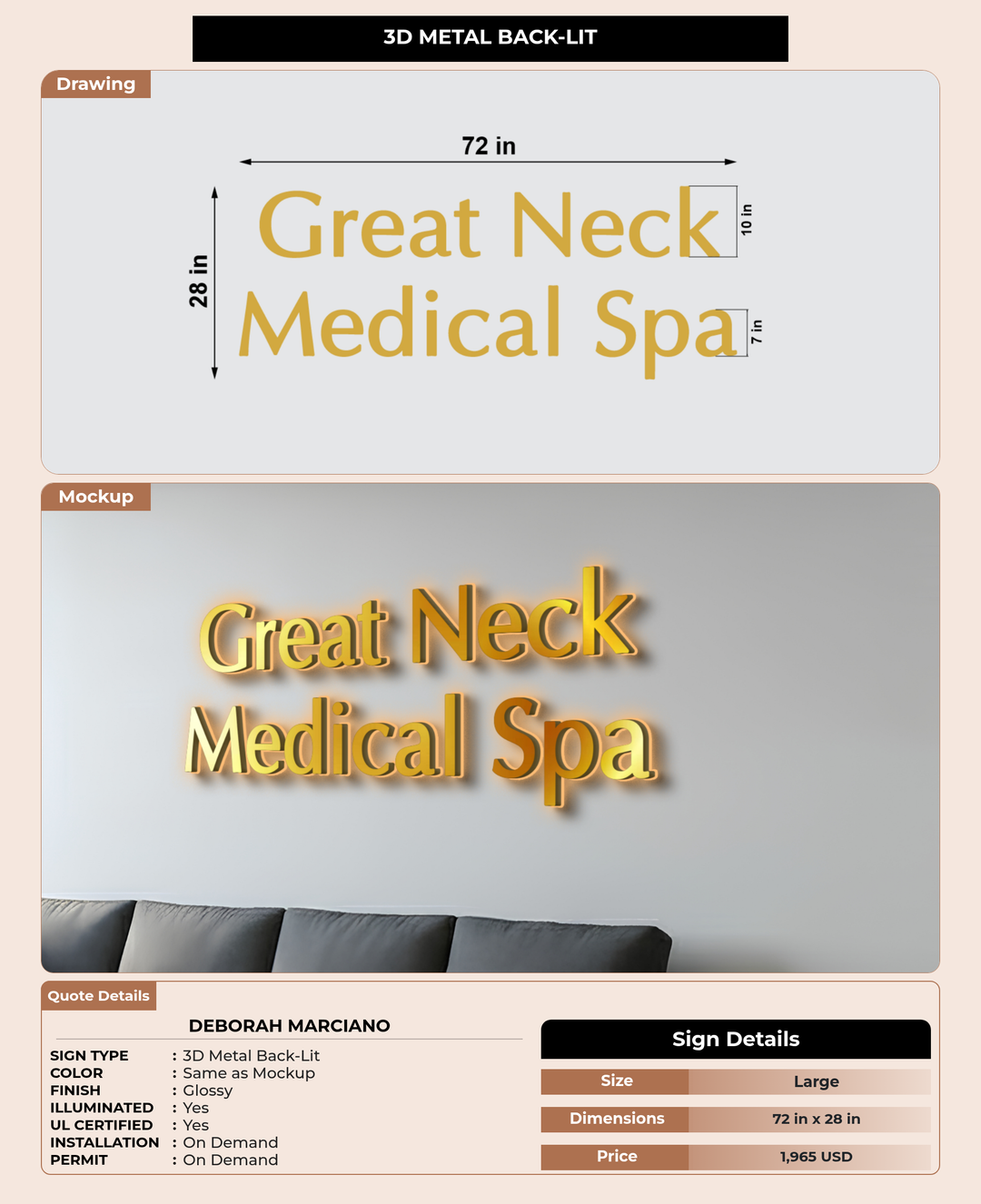 CUSTOM MOCKUP SIGN FOR Deborah Marciano