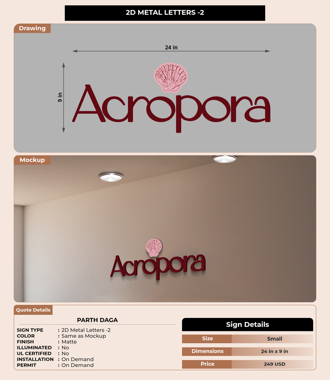 CUSTOM MOCKUP SIGN FOR Parth Daga