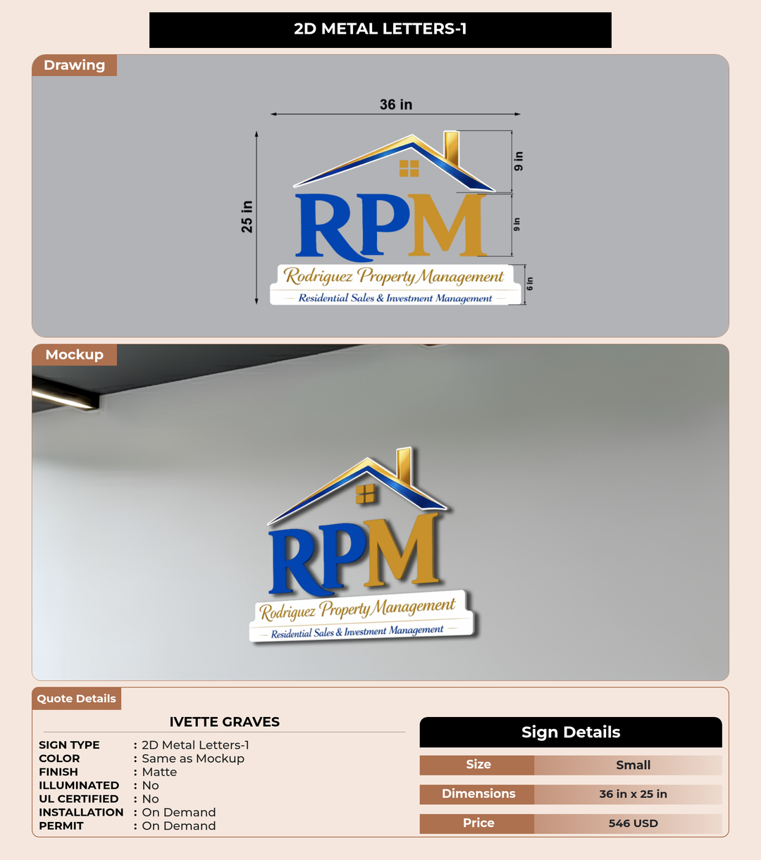 CUSTOM MOCKUP SIGN FOR Ivette Graves