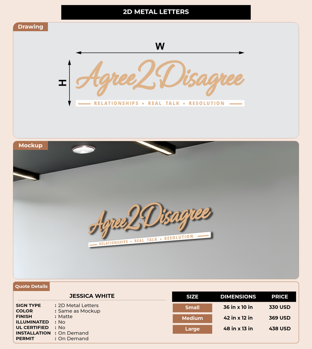 CUSTOM MOCKUP SIGN FOR Jessica White
