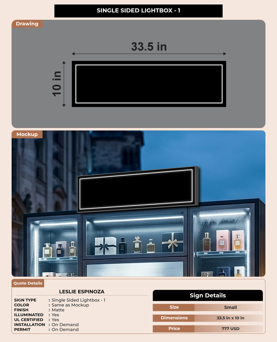 CUSTOM MOCKUP SIGN FOR Leslie Espinoza