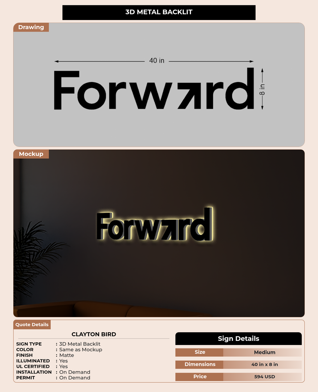 CUSTOM MOCKUP SIGN FOR Clayton Bird