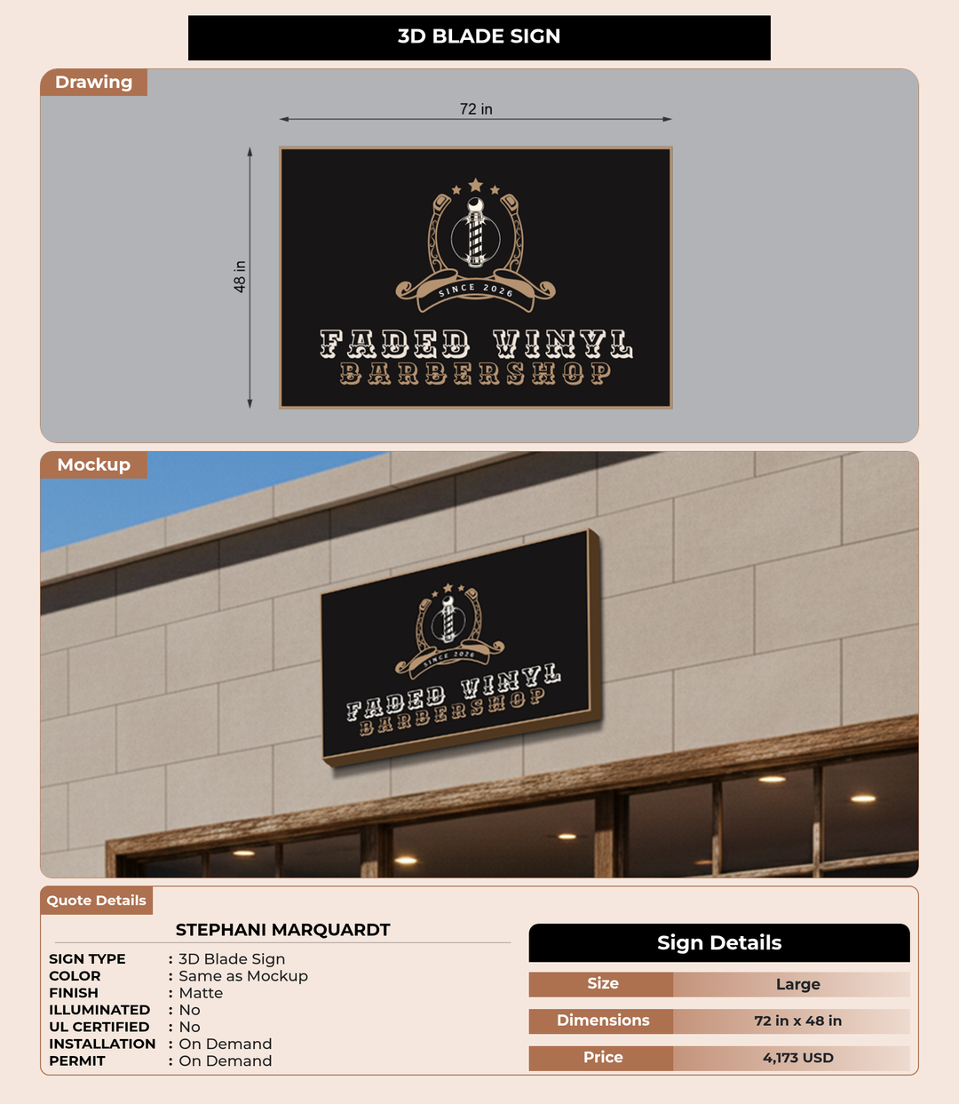 CUSTOM MOCKUP SIGN FOR Stephani Marquardt