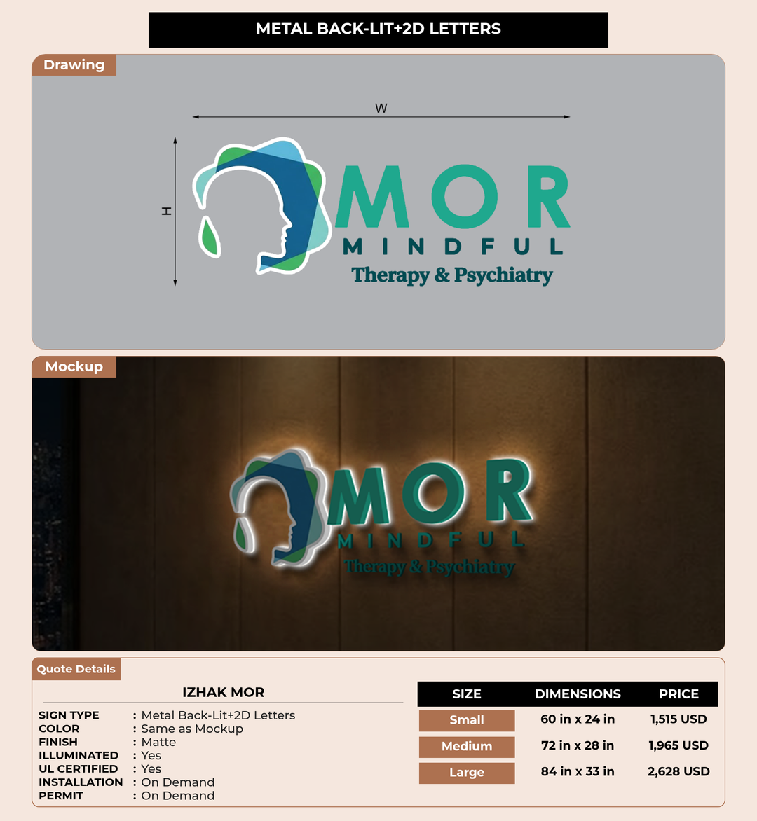 CUSTOM MOCKUP SIGN FOR IZHAK MOR