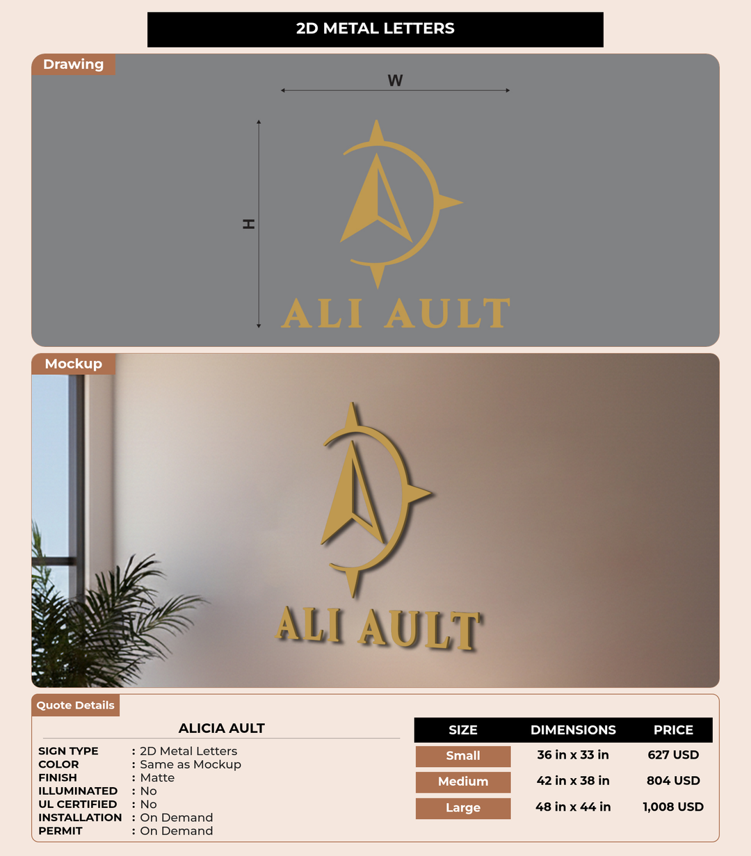 CUSTOM MOCKUP SIGN FOR Alicia Ault