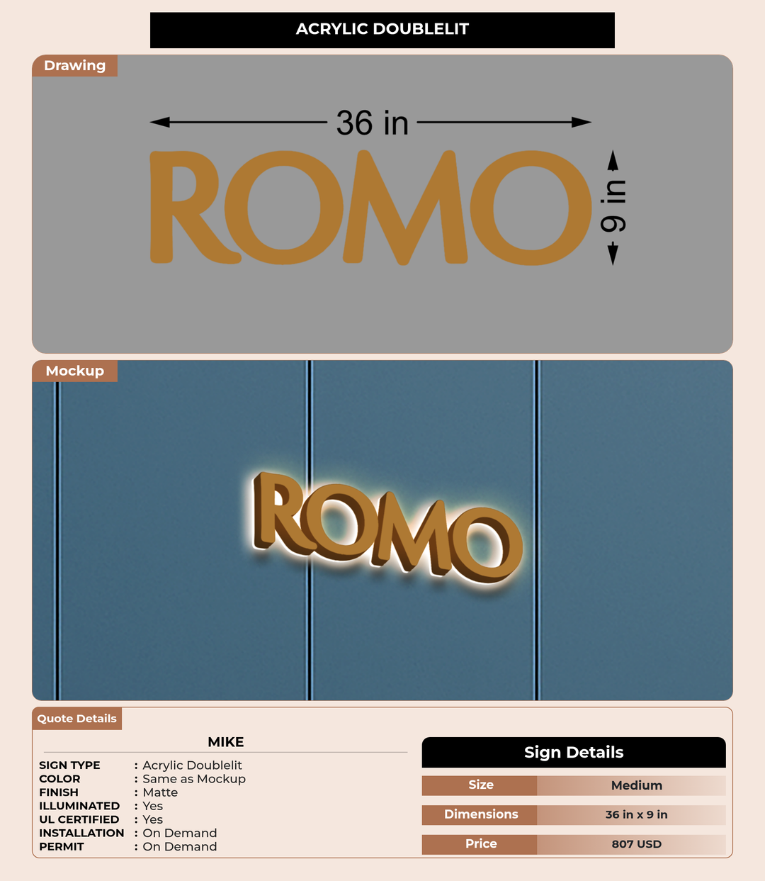 CUSTOM MOCKUP SIGN FOR Mike