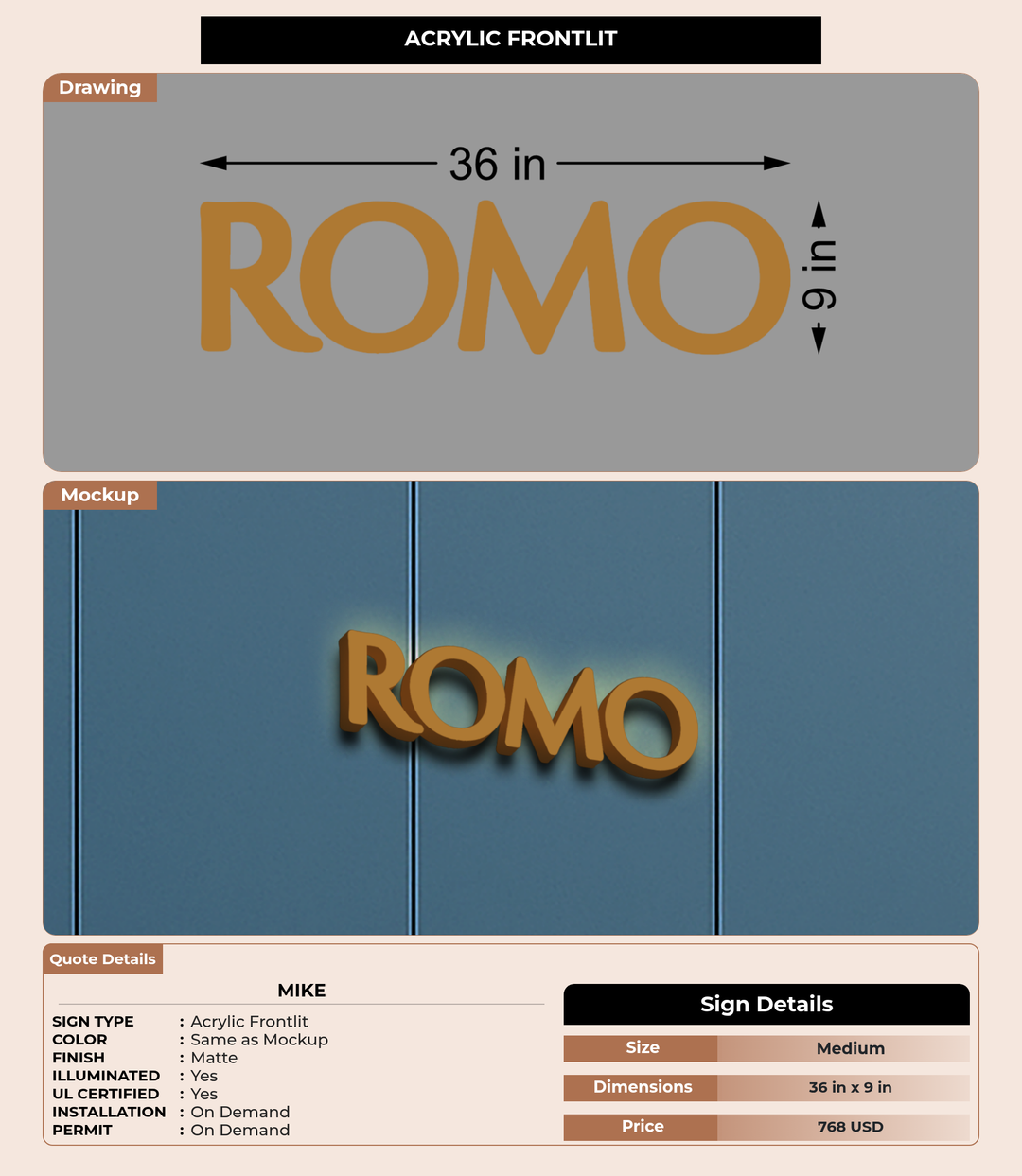 CUSTOM MOCKUP SIGN FOR Mike