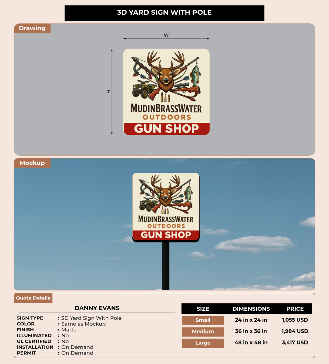CUSTOM MOCKUP SIGN FOR Danny Evans