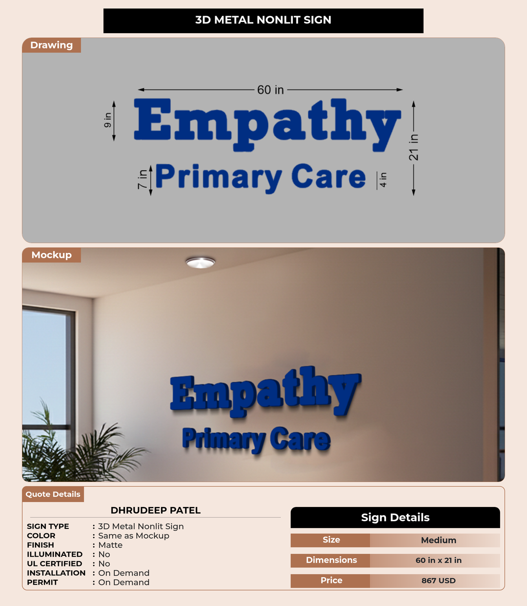 CUSTOM MOCKUP SIGN FOR Dhrudeep Patel