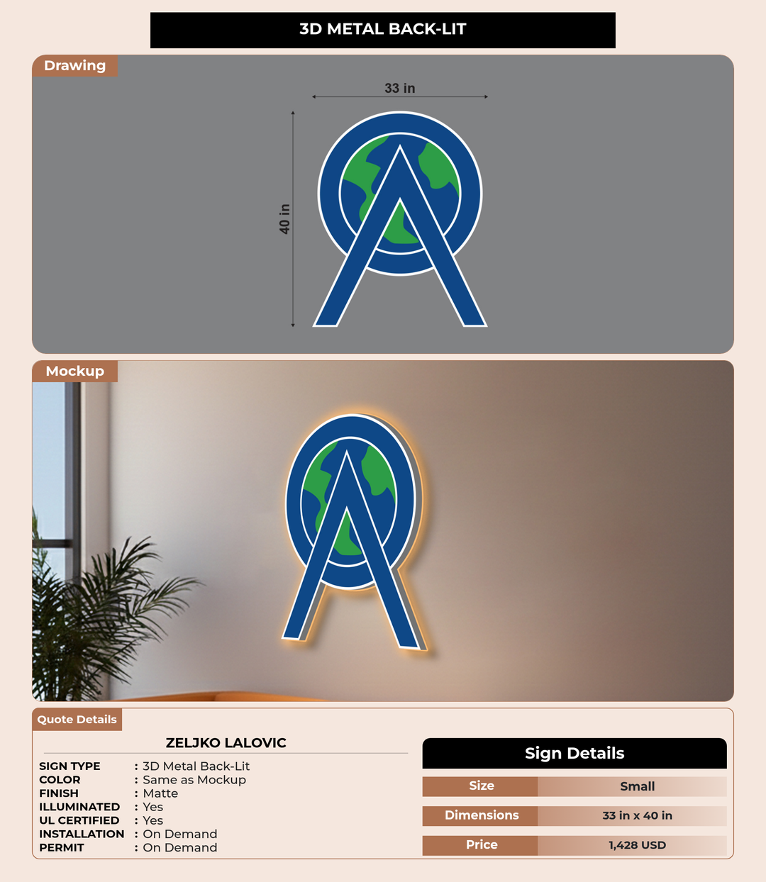 CUSTOM MOCKUP SIGN FOR Zeljko Lalovic